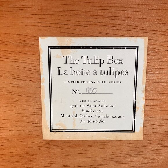 Trio of Single Tulips - Made by The Tulip Box  Montreal QC - On Wooden Block Fra - Picture 7 of 16